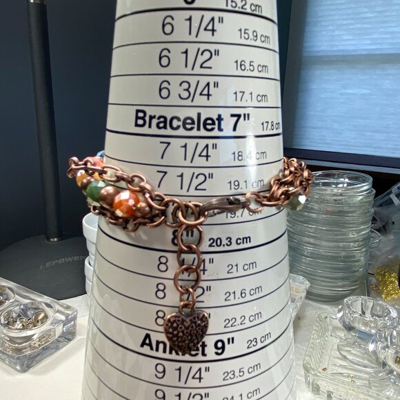 8pc Avante Jewelry COLLECTION Necklace Earrings Bracelets Coppertone Beads Chain - Picture 13 of 15